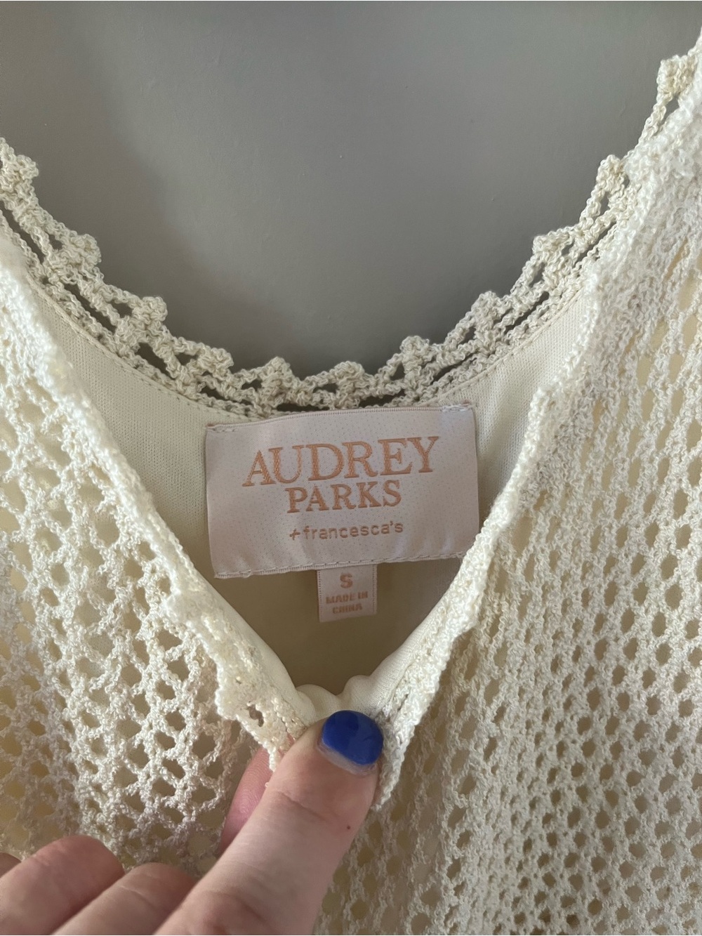 Francesca's Collections Cream Crochet Maxi Dress - Picture 3 of 7